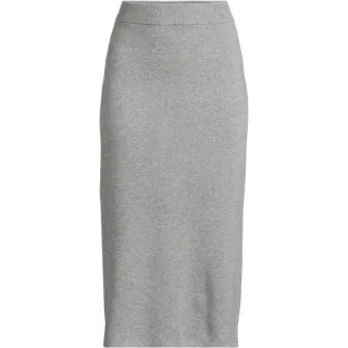 Feinstrick-Midirock für Damen, Damen, size: regular, Grau, by Lands' End