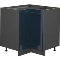 Vicco Eckunterschrank Fame-Line, Dunkelblau Hochglanz/Anthrazit, 80.5 cm ohne Arbeitsplatte (1-St)