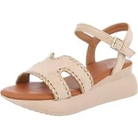Ital-Design Bequeme Damen-Sandalen mit elegantem Design und Absatz Plateausandaletten (89542352) Keilabsatz/Wedge Keilsandaletten in Beige