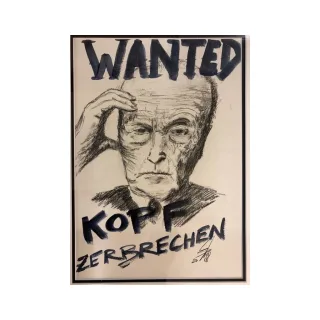 Francis Fulton-Smith "Konrad Adenauer" Mischtechnik auf Papier,...