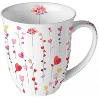 Ambiente Luxury Paper Products Becher Herzen, Rose, Sommer, Blumen, Pflanzen, Vogel, Tiere, Maritim, 1-tlg., Porzellan Tasse, Herze, Liebe Motiv, Geburtstag, Hochzeit, Valentinstag, Muttertag, Geschenke