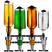 Goods+Gadgets Flaschenhalter Wandmontierter Flaschenhalter & Bar Butler – Spirituosenspender 4 cl, (Bar Butler Flaschenhalter, 4-St., Schnaps Getränkeportionierer), mit 4cl-Dosierer