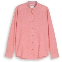 TOM TAILOR Langarmhemd Regular Fit Hemd mit Leinenanteil