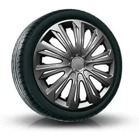 NRM Radkappe STRONG 14 Zoll in Graphite, 14 in Zoll, (4-St) Radzierblenden für Stahlfelgen Radkappen Satz 4er Set 14"