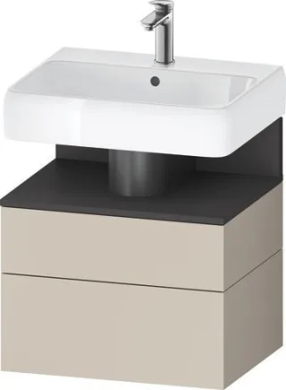 Duravit Qatego Waschtischunterbau wandhängend Taupe Supermatt 590x470x590 mm - QA4393049830010 QA4393049830010