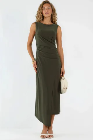 Raffiniertes A-Linien-Midi-Kleid