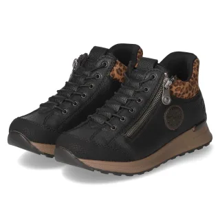 Rieker Schnürschuhe - Gr. 36 - Schwarz - Synthetik