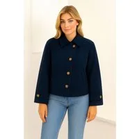 Worldclassca Kurzmantel Worldclassca Einreihiger Trenchcoat Jacke Crop Poncho Fledermausjacke Neue Kollektion - Stilvolle und gemütliche Mode für Damen