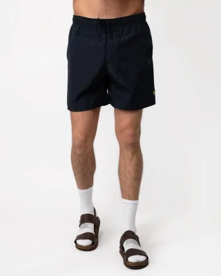 Lyle & Scott Badeshorts in Uni-Optik, Marineblau