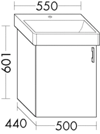Burgbad Waschtischunterschrank System 30 Preisgruppe 4 Sana 601x500x440 Eiche Weiß, WYSY050RF6335 WYSY050RF6335