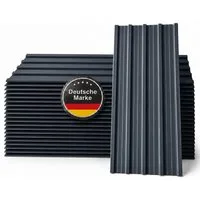 Albatros International Trapezblech 12er Set Trapezblech Dachplatten Anthrazit RAL 7016 1090 x 445 mm, verzinktes Metallblech, 109x44.5x0.23 mm (12er Set 6,89 m², inkl. Montagematerial) Verzinkt mit Schrauben, Unterlegscheiben und Abdeckkappen im Set