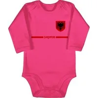 Shirtracer Shirtbody Albanien Trikot Wappen, Shqipëri mit Stolz, Albanisches Fan-Motiv 2026 Fussball WM Fanartikel Baby