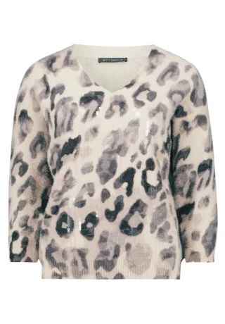Betty Barclay - Strickpullover Grau/Beige - Gr. - 38