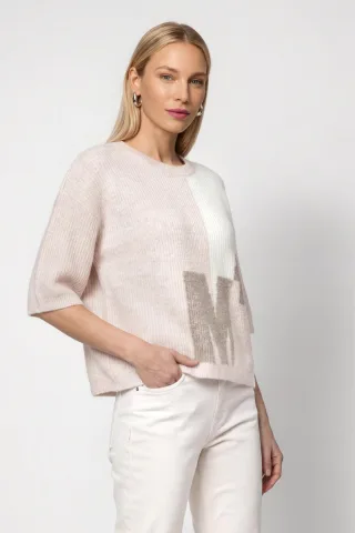 monari - Strickpullover mit Intarsie-Design rosewater - Gr. - 36