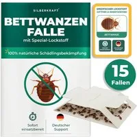 Silberkraft Insektenfalle Bettwanzenfalle mit Spezial-Lockstoff Frühzeitige Befallsüberwachung, Biozidfrei & Geruchslos Extrastarke klebefläche Gezielte Anlockung