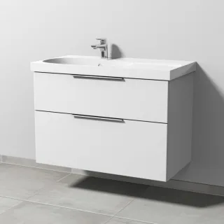 Sanipa 3way Waschtischunterbau zu Geberit Acanto Waschtisch mit 2 Auszügen, Weiß-Soft UM41943