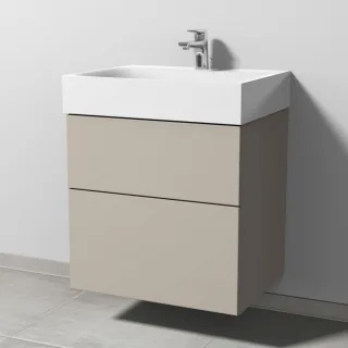 Sanipa 3way Waschtischunterbau zu Kaldewei Silenio Waschtisch mit 2 Auszügen, Kaschmir-Matt SP4551U