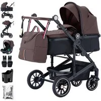 Daliya® Kombi-Kinderwagen NEOMOVE 3in1 Kinderwagen mit i-Size Babyschale & Buggy, (Reise-Set, 10-tlg), Kinderwagen mit i-Size Babyschale, Alu-Rahmen, Großer Einkaufskorb