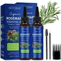 P-Beauty Cosmetic Accessories Haaröl Rosmarinöl Rizinusöl Haarwachstum Kopfhaut Haarpflege Hautpflege, 2-tlg., 100% natürliche Inhaltsstoffe, Alkoholfrei, Ammoniakfrei