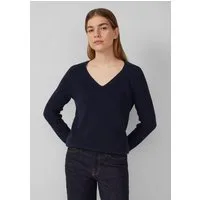 s.Oliver Longpullover Strickpullover Strickpullover aus Baumwollmix mit V-Ausschnitt