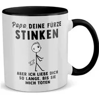 22Feels Tasse Papa Geschenk Fürze Stinken Vatertag Vater Geburtstag Weihnachten Papi, Keramik, Made in Germany, Spülmaschinenfest, Zweifarbig