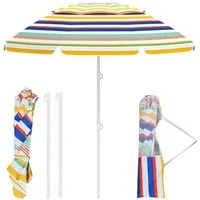 COSTWAY Sonnenschirm, LxB: 200x200 cm, Strandschirm, UPF 50+, 30° knickbar