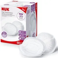 NUK BH-Stilleinlagen NUK Stilleinlagen High Performance – 60 Stück, Atmungsaktiv, 60-St., Zwei große Klebestreifen verhindern verrutschen