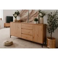 möbelvita Sideboard Sideboard Genf 51A - Griffloses Design in Artisan Eiche