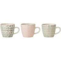 Bloomingville Tasse Cécile 3er Set 220 ml, Keramik Kaffeetassen Teetassen skandinavisches Design