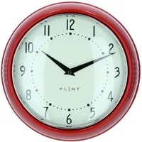 Plint Wanduhr Küchenuhr Retro red rot