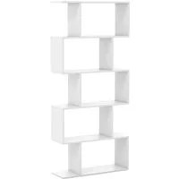 COSTWAY Bücherregal, Raumteiler mit 5 Ebenen, 70 x 23,5 x 158 cm