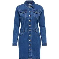 ONLY Jeanskleid ONLELLEN L/S SHORT STRETCH DNM DRESS PIM slim fit