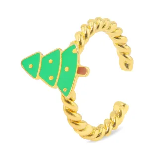 Weihnachtsbaum Ring vergoldet