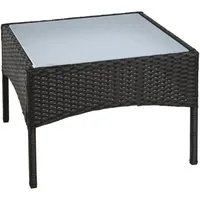 ESTEXO Gartentisch Polyrattan Beistelltisch Rattan Tisch Balkontisch Garten Möbel Glas