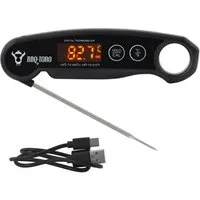 BBQ-Toro Grillthermometer Bratenthermometer wiederaufladbar mit LCD Display, digital, 2-tlg., Wiederaufladbar
