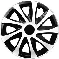 NRM Radkappe DRACO 16 Zoll in Weiß/Schwarz, 16 in Zoll, (4-St) Radzierblenden für Stahlfelgen Zweifarbige Radkappen Satz 4er Set 16"