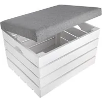 Creative Deco Sitzhocker Sitzbank gepolstert mit Stauraum 50x40x35 cm, mit Stauraum