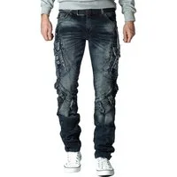 Cipo & Baxx Regular-fit-Jeans Herren Regular Fit Hose Stonewashed BA-CD440 (1-tlg) mit Ziernähten auf der Rückseite und Cipo & Baxx Schriftzug