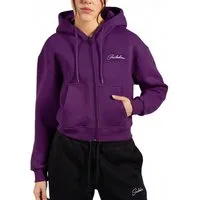 Smilodox Kapuzenstrickjacke Enara, Strickjacke mit Frontzipper und Kängurutasche, Sweatjacke gesticktes Logo weicher Stoff bequeme Kapuzenjacke Freizeit Sport