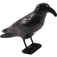 BURI Tierabwehr-Attrappe Taubenschreck Rabe mit Sensor Krähe Vogelabwehr Taubenabwehr Vogel