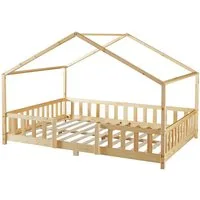 en.casa Kinderbett, »Treviolo« Haus-Optik Montessori 120x200 cm Holzfarben