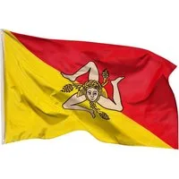 PHENO FLAGS Flagge Sizilien Flagge 90 x 150 cm Fahne Italien Sizilianische Sicilia (Hissflagge für Fahnenmast), Inkl. 2 Messing Ösen