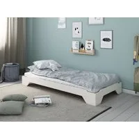 OTTO home Massivholzbett Melwine – Stapelbett aus massiver Kiefer, platzsparend & flexibel (2-tlg., in 2 Ausführungen- als Einzelbett oder Set aus 2 Betten), Mit Lattenrost, ideal als Gästebett, FSC® zertifiziert, Made in Europe