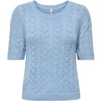 ONLY Kurzarmpullover ONLSUNNY SS O-NECK KNT Kunstfaser, regular fit, Rundhals