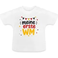 Spreadshirt T-Shirt Meine Erste WM Deutschland Fan Baby Bio-T-Shirt mit Rundhals (1-tlg)