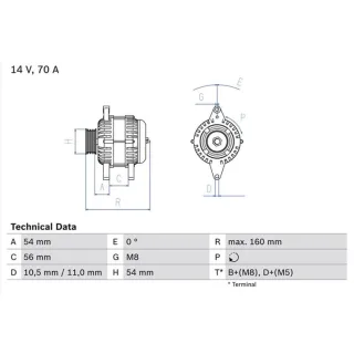 Bosch Lichtmaschine Opel Astra Combo Corsa Meriva Zafira