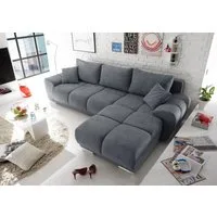 ED EXCITING DESIGN Ecksofa Anton L-Form, mit Bettfunktion, Bettkasten & 2 Zierkissen
