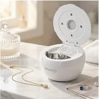 shop'n smile ideoon Ultraschallreiniger 25W Ultraschall Reinigungsgerät Zahnspangen Schmuck 4 UVA/UVC-Lichtern, 5 kHz Ultraschall & UV-Licht mit 4 Reinigungsmodi