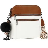 TANTOMI Schultertasche Damen Umhängetasche Mittelgroß mit Vielen Fächern, Crossbody Bag mit Verstellbar Abnehmbar Breiter Gurt