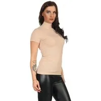 Mellice Rollkragenshirt Damen Kurzarm Rollkragen Shirt